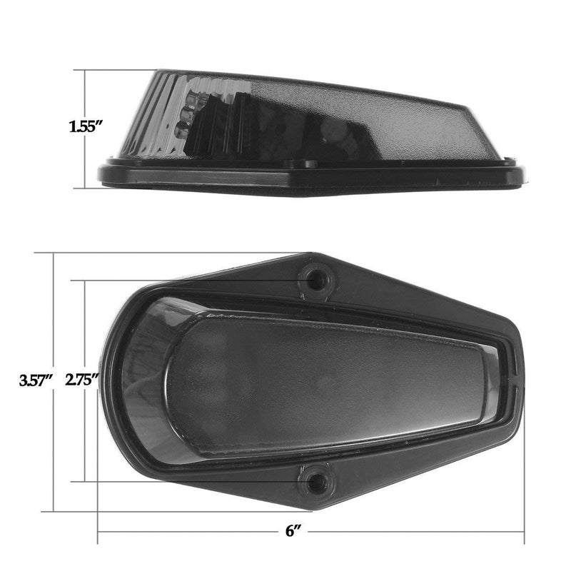 HHCSOP ضوء علامة كاب Amber لسيارات فورد F150 F250 F350 1973-1997 شاحنات بيك أب F-Series Super Duty، 12 ضوء LED سقف يعمل كأضواء إضاءة علوية مع مجموعة أسلاك (عبوة من 5)  - Image 5